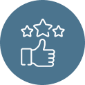 Thumbs up 3 star icon
