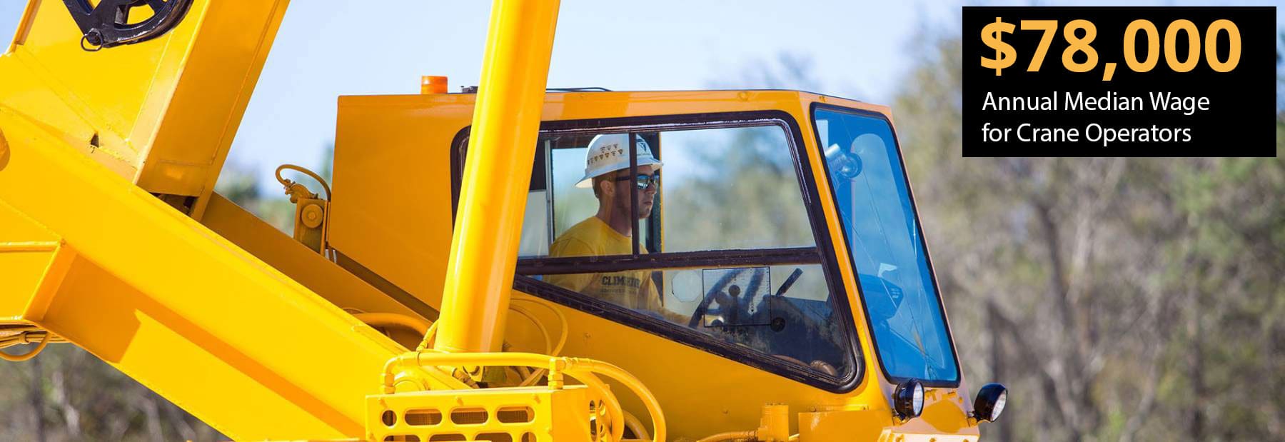 $64,000 Annual median wage for crane operators