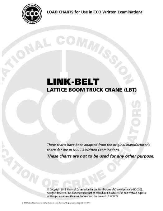 link-belt-lattice-boom-truck-crane-lbt Load chart for Link-Belt lattice boom truck crane (LBT)