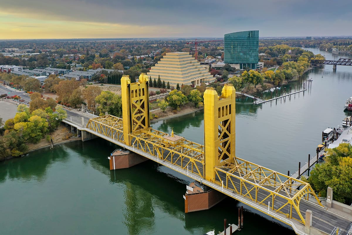 Sacramento CA, River Overlook of West Sacramento